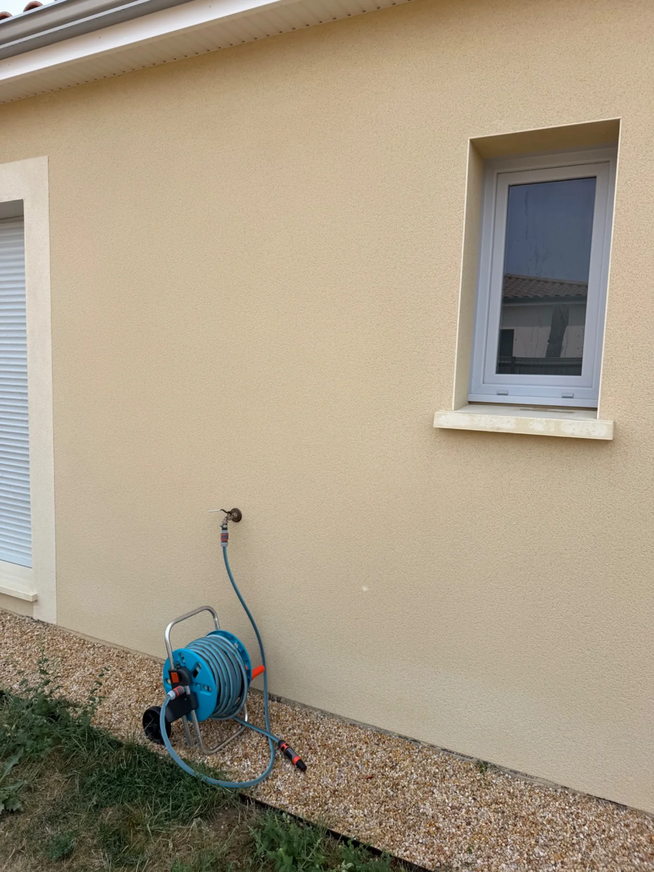 Façade enduite après nettoyage et remise en propreté